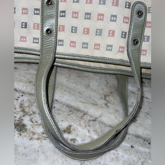 Bally "B" Print Canvas Handle Bag Tote - Picture 8 of 16